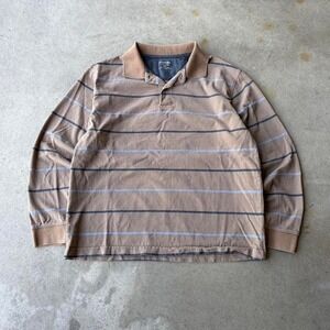 2000s striped rugby polo